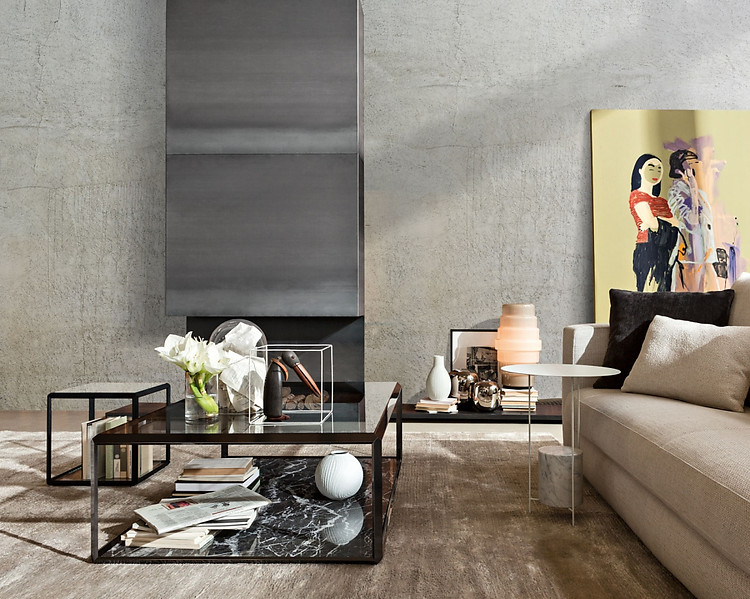 Molteni&C Журнальный столик 45° прямоугольный с мрамором от Molteni & C — в интерьере