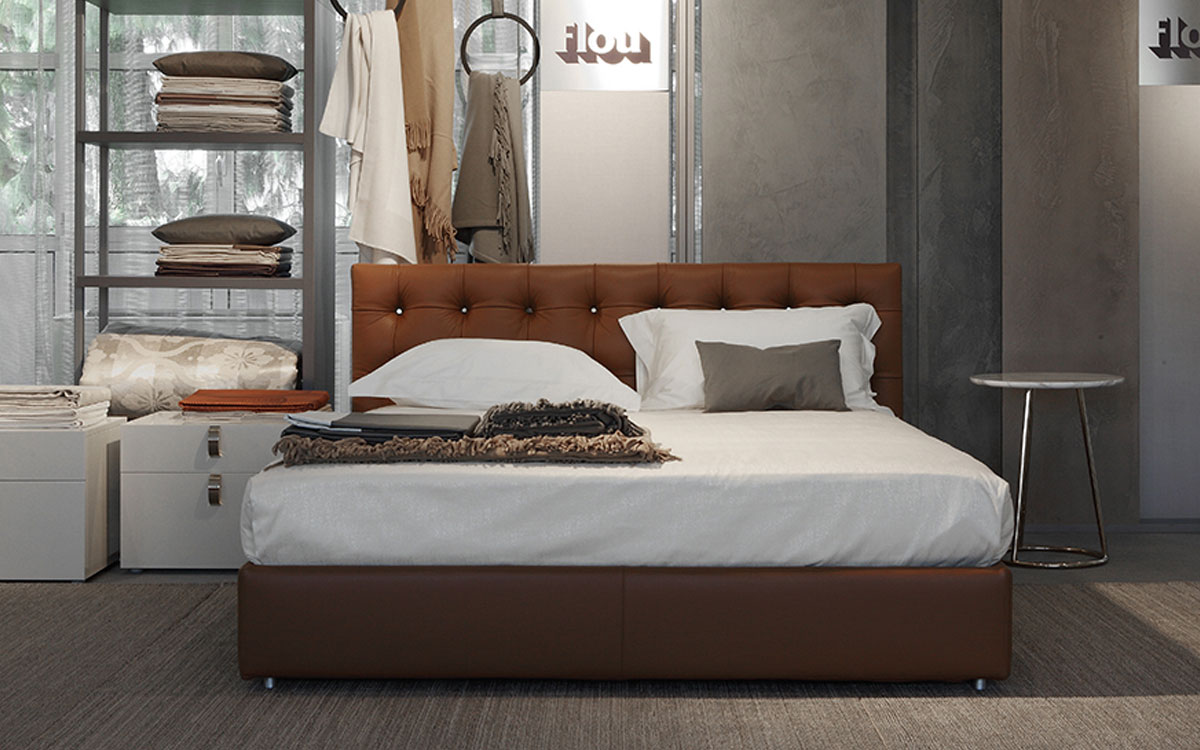 Flou Стеганая современная кровать RELAIS от Flou — в интерьере