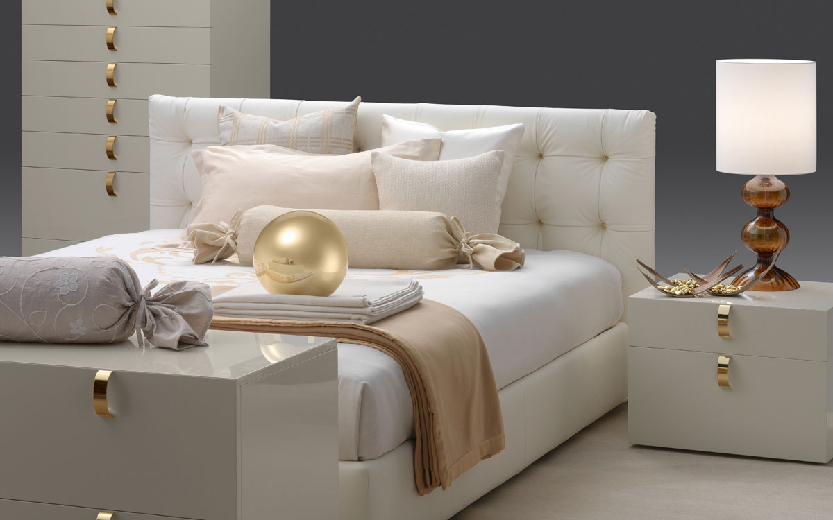 Flou Стеганая современная кровать RELAIS от Flou — в интерьере