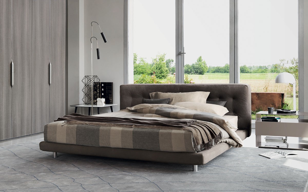 Flou Стеганая кровать Doze от Flou — в интерьере