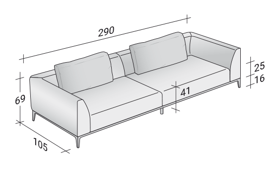 Flou Диван Olivier Seattele Light Grey от Flou