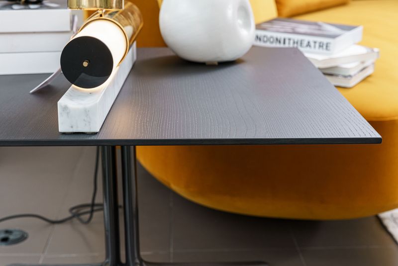 Poliform Журнальный столик Mondrian 70*70*48 brown nickel lucido от Poliform