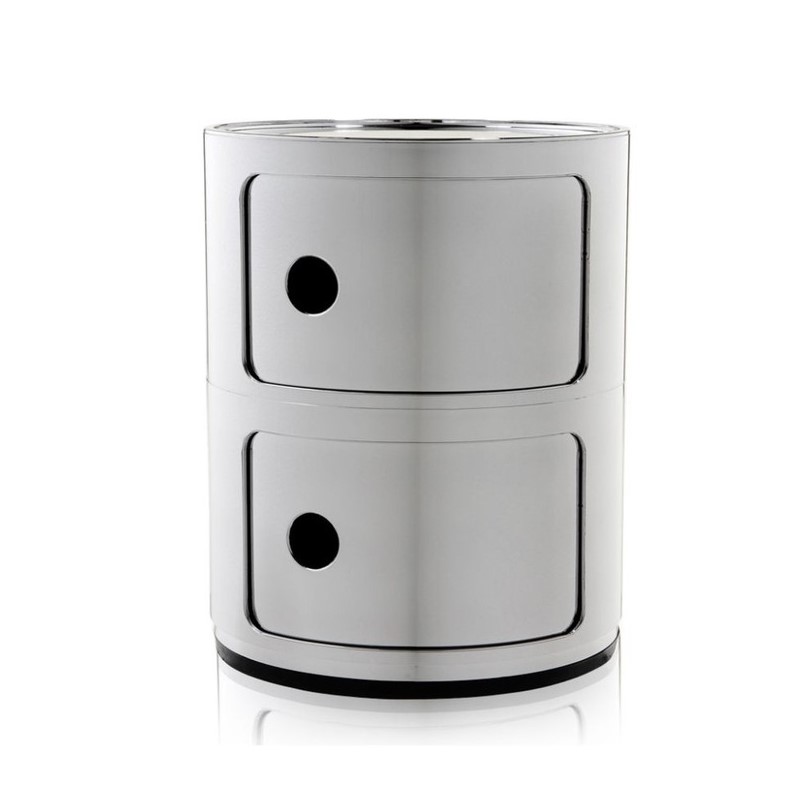 Kartell Прикроватная тумбочка Componibili silver (2 секции) от Kartell