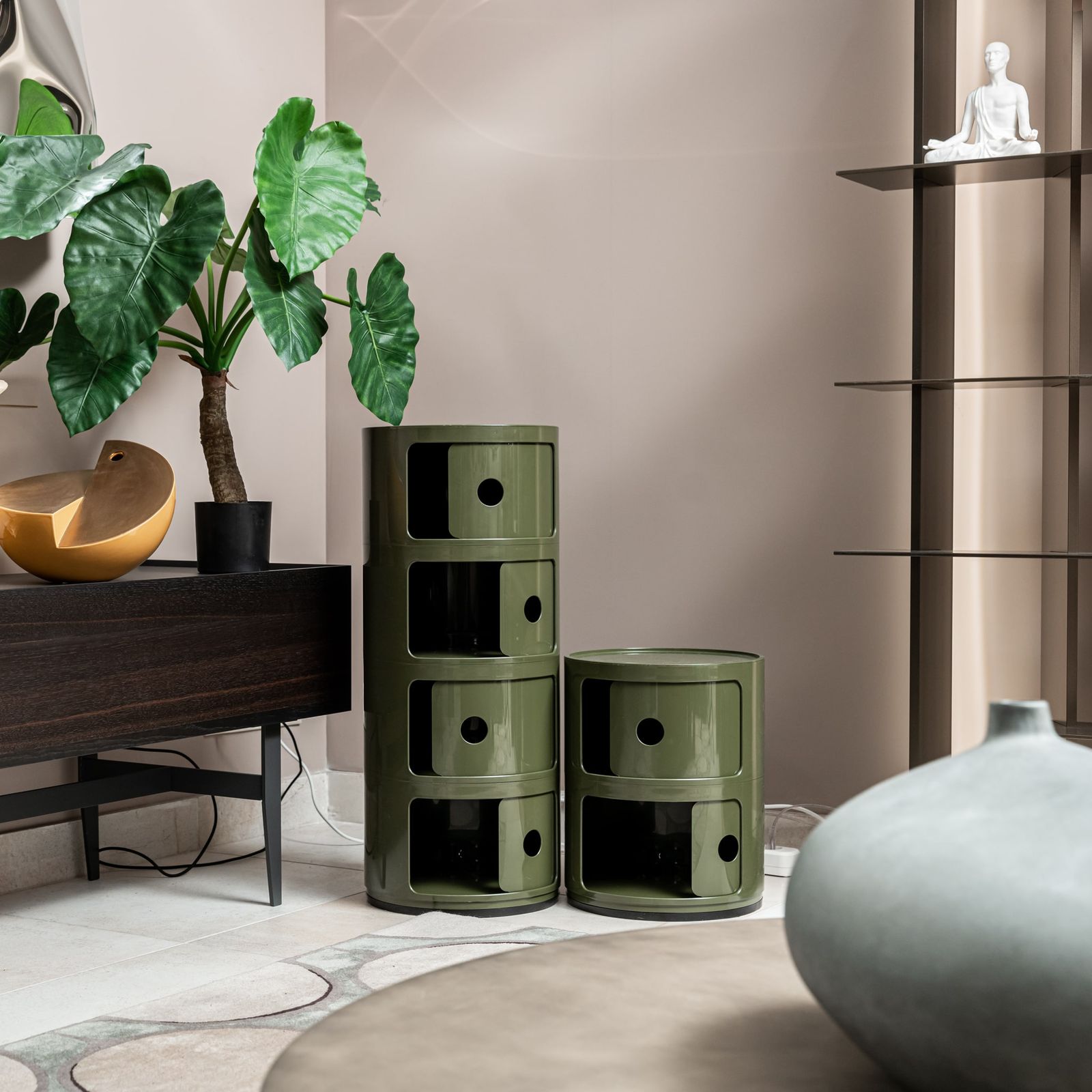 Kartell Прикроватная тумбочка Componibili (4 секции) green от Kartell — в интерьере