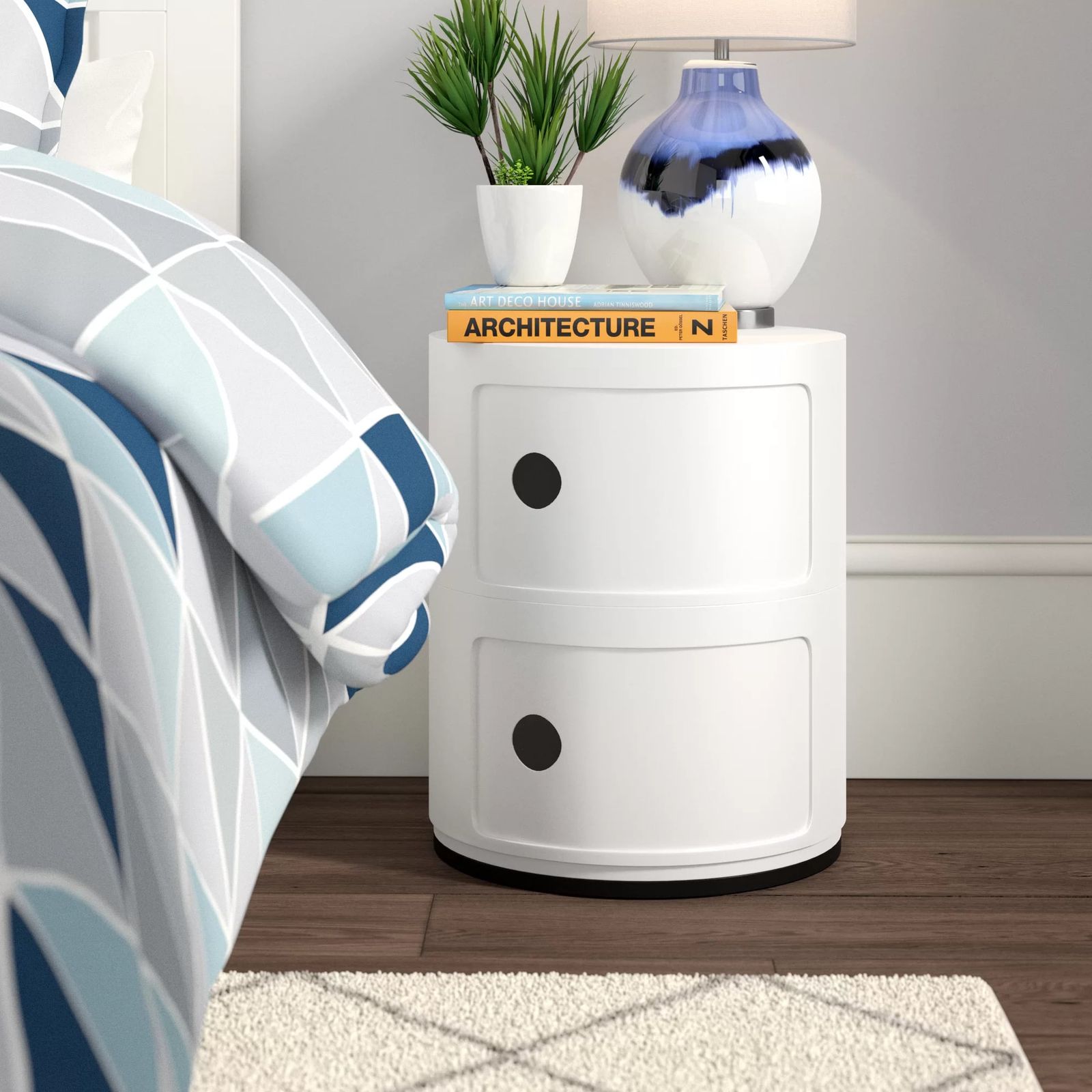 Kartell Прикроватная тумбочка Componibili (2 секции) white Glossy / Matt от Kartell — в интерьере