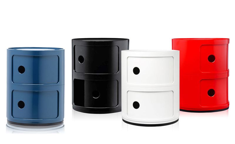 Kartell Прикроватная тумбочка Componibili Black (2 секции) Glossy / Matt от Kartell