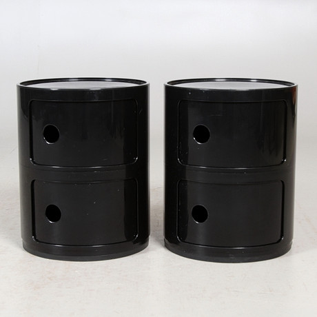 Kartell Прикроватная тумбочка Componibili Black (2 секции) Glossy / Matt от Kartell — в интерьере