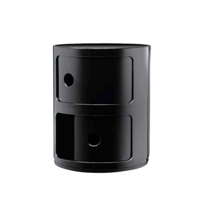 Kartell Прикроватная тумбочка Componibili Black (2 секции) Glossy / Matt от Kartell