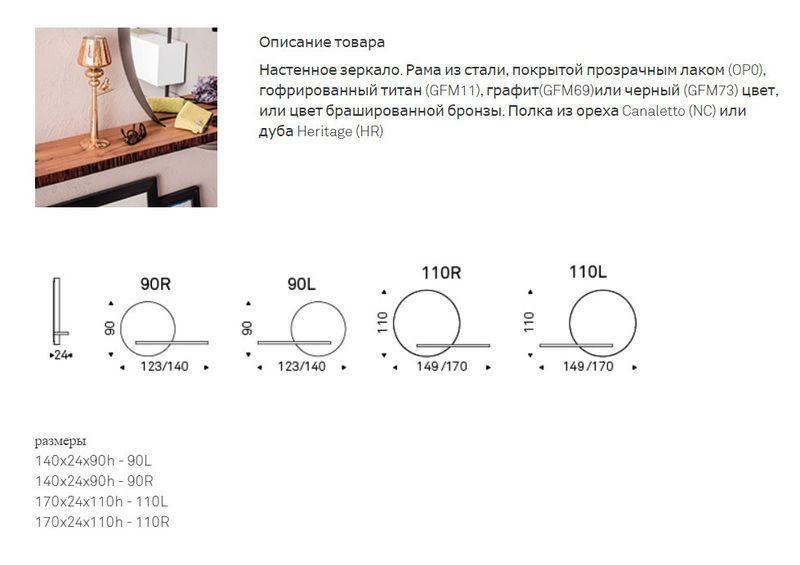Cattelan Italia Зеркало с полкой Wish Board от Cattelan Italia