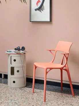 Kartell Прикроватная тумбочка Componibili Bio (3 секции) Panna от Kartell — в интерьере