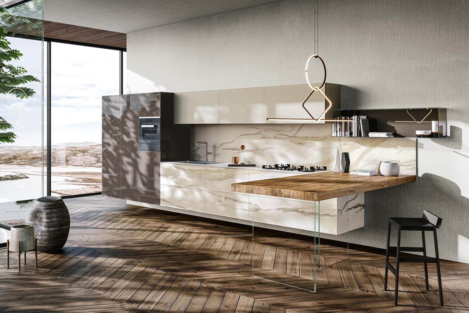 Lago Кухня 36e8 мрамор от Lago — в интерьере