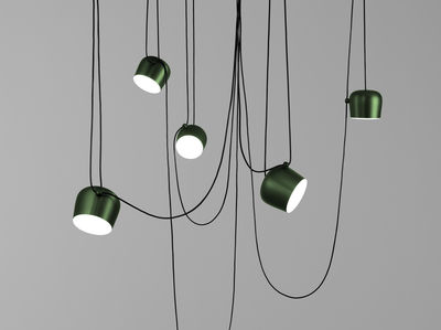 Flos Люстра из 3 подвесов AIM ivy anodized от Flos — в интерьере