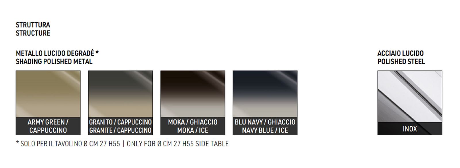 Minotti Журнальный столик Pilotis acciaio inox от Minotti