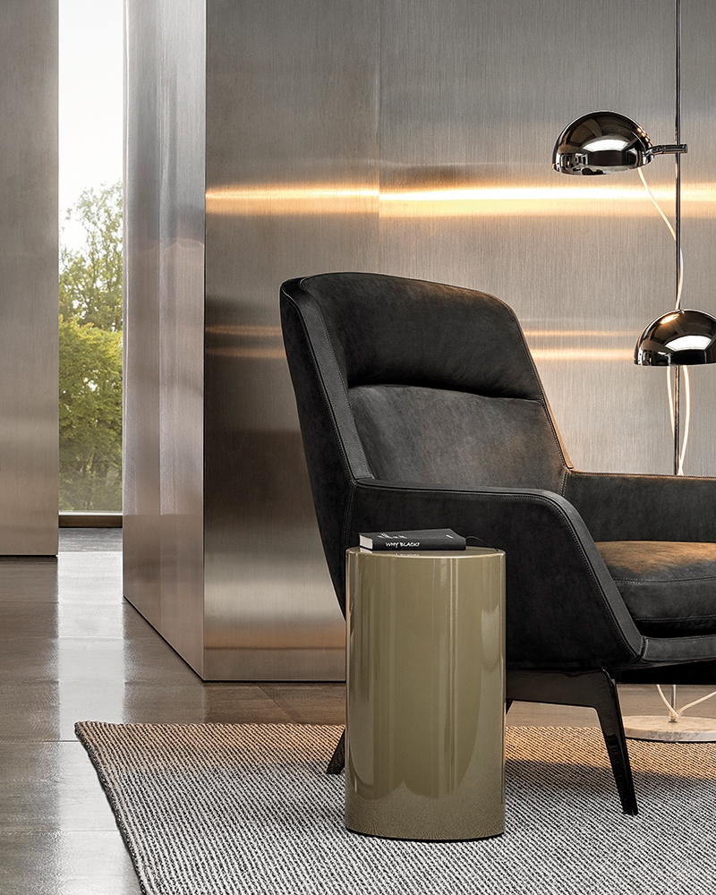 Minotti Журнальный столик Pilotis acciaio inox от Minotti — в интерьере
