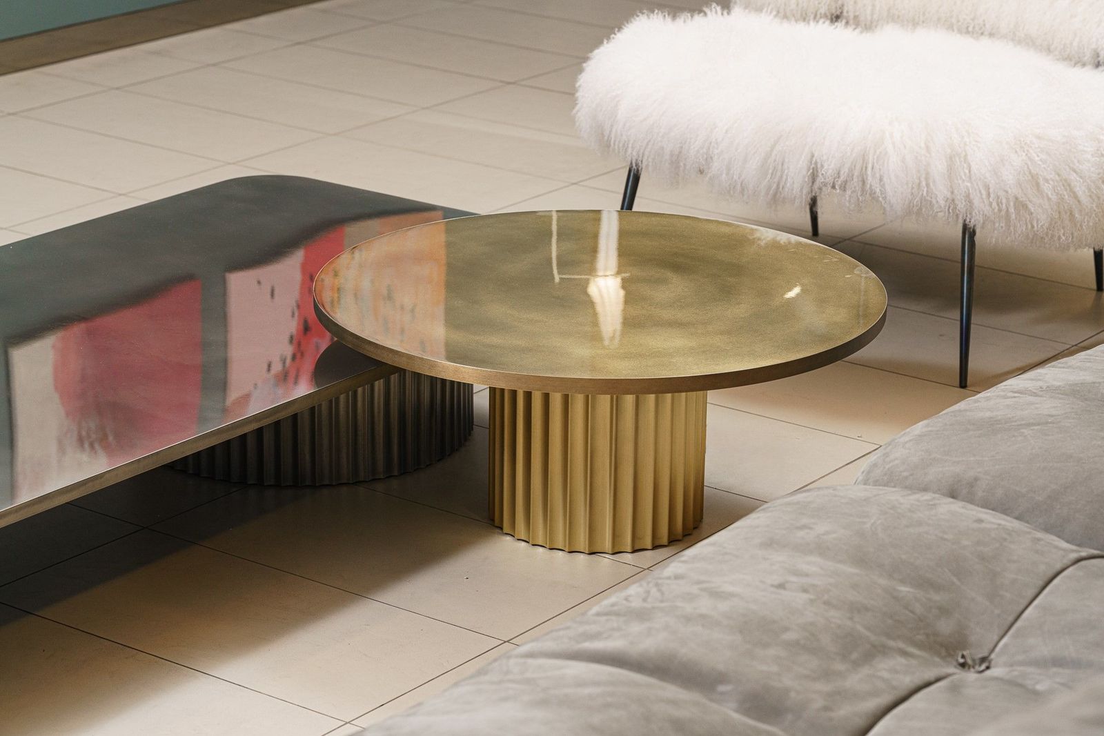 Baxter Журнальный столик Allure Antiqued polished brass 75 от Baxter — в интерьере