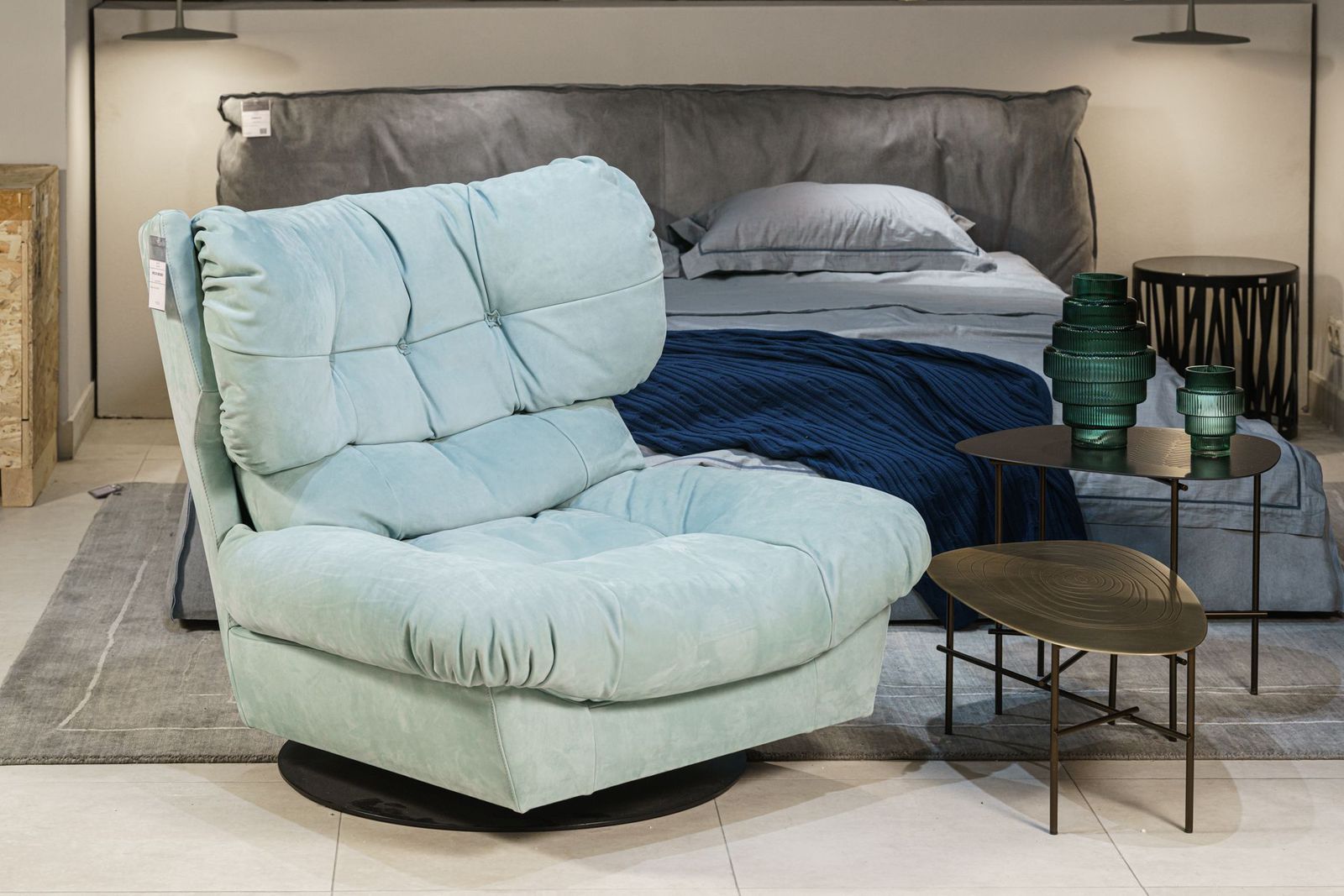 Baxter Кресло Milano Kashmir Turquoise от Baxter — в интерьере