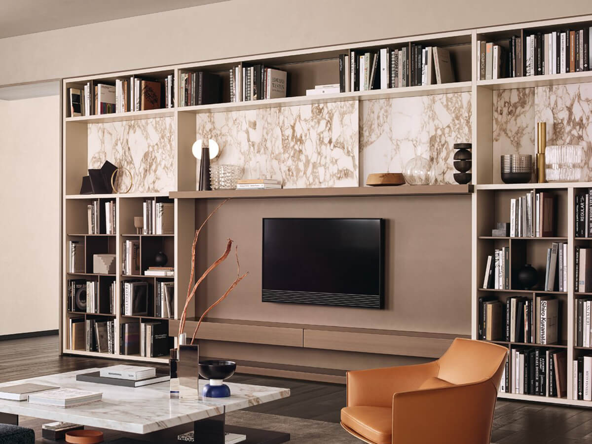 Poliform Стеллаж Wall System от Poliform — в интерьере