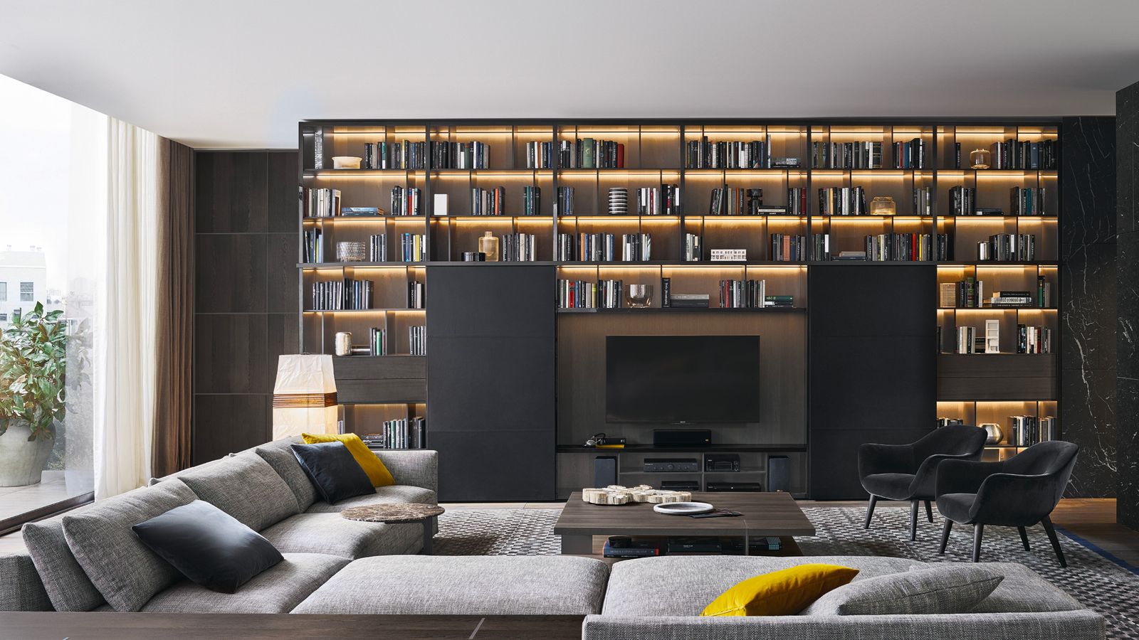 Poliform Стеллаж Wall System от Poliform — в интерьере