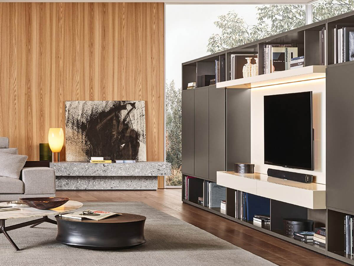 Poliform Стеллаж Wall System от Poliform — в интерьере