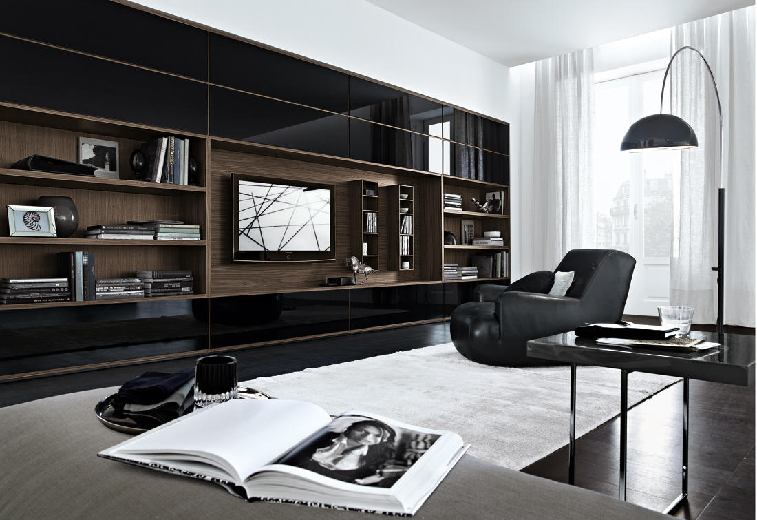 Poliform Стеллаж Wall System от Poliform — в интерьере