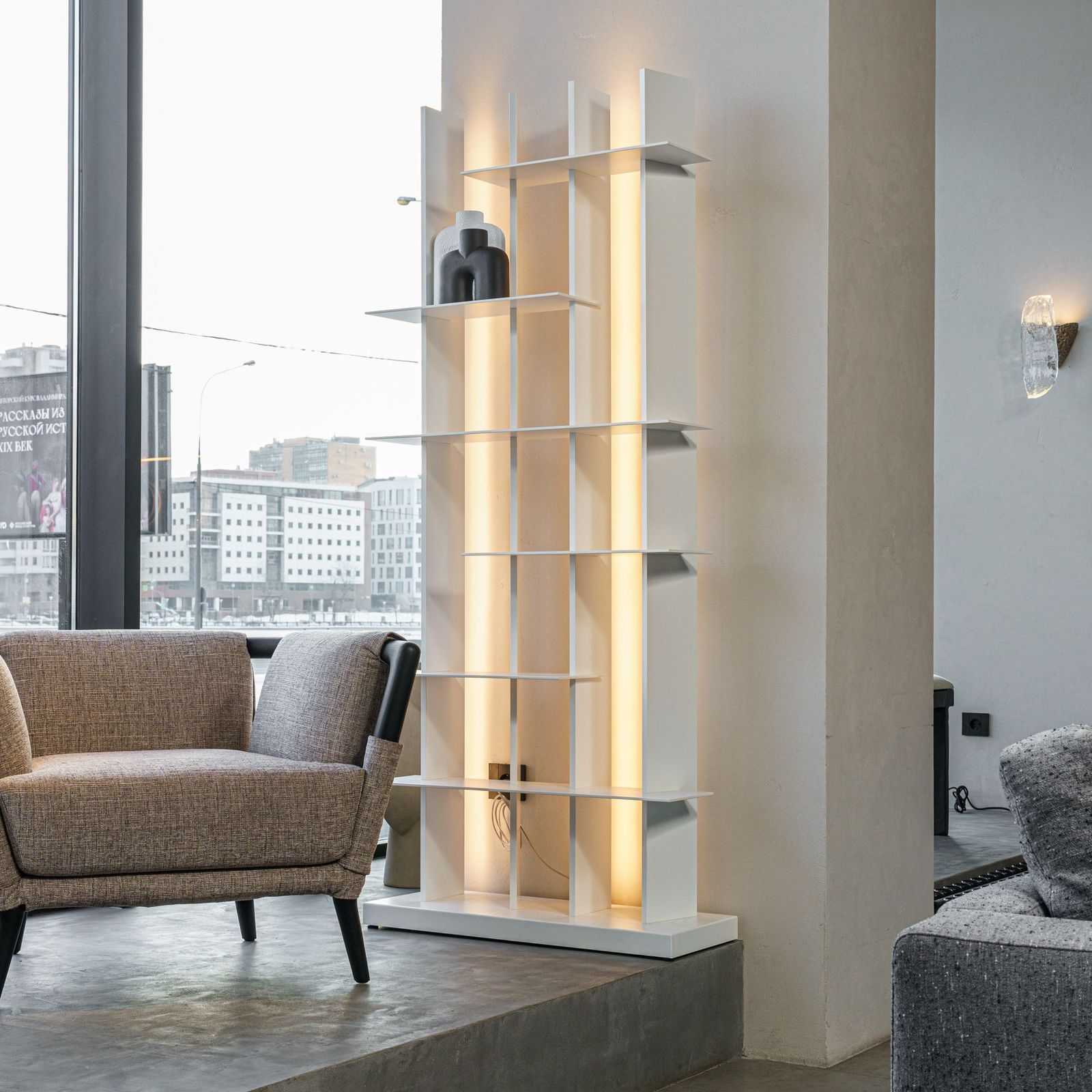 Flou Стеллаж с подсветкой CCLight White от Flou — в интерьере
