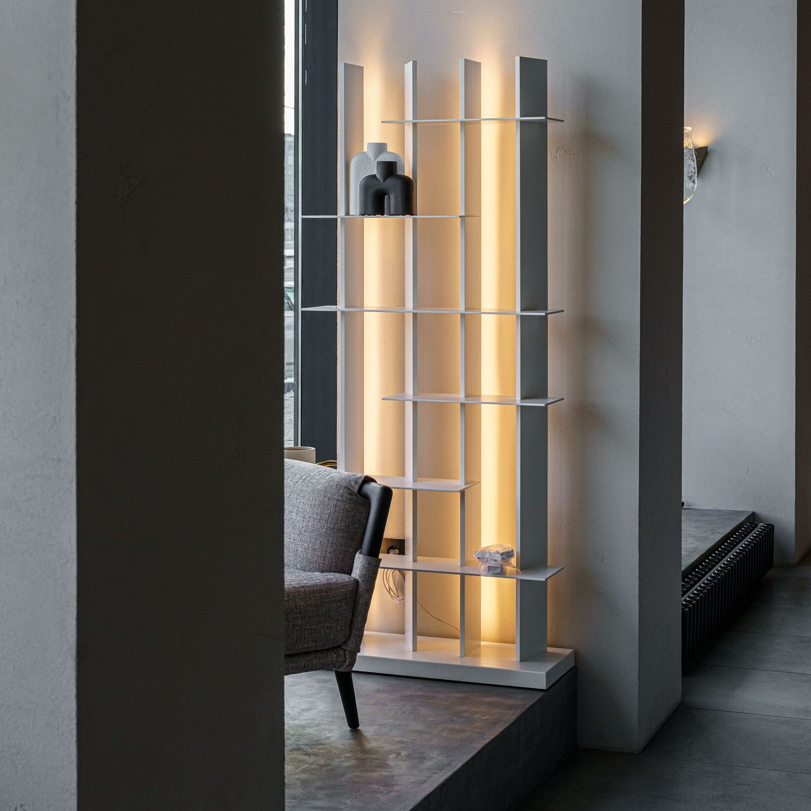 Flou Стеллаж с подсветкой CCLight White от Flou — в интерьере