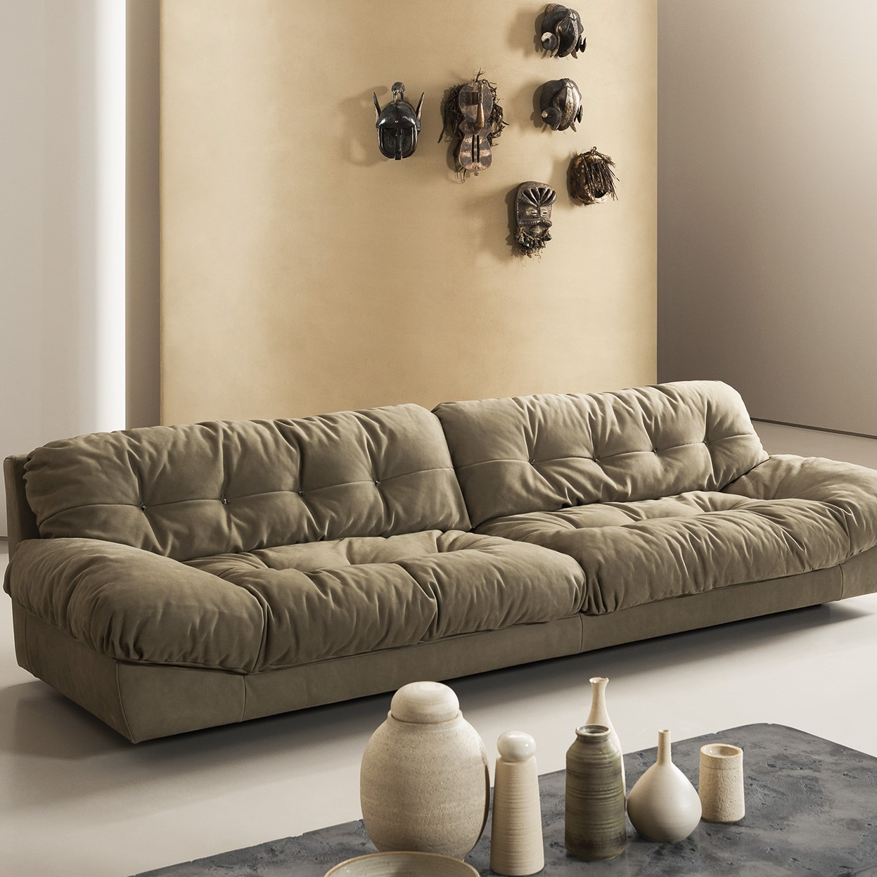 Baxter Диван двухместный Milano Nabuck Lava от Baxter — в интерьере