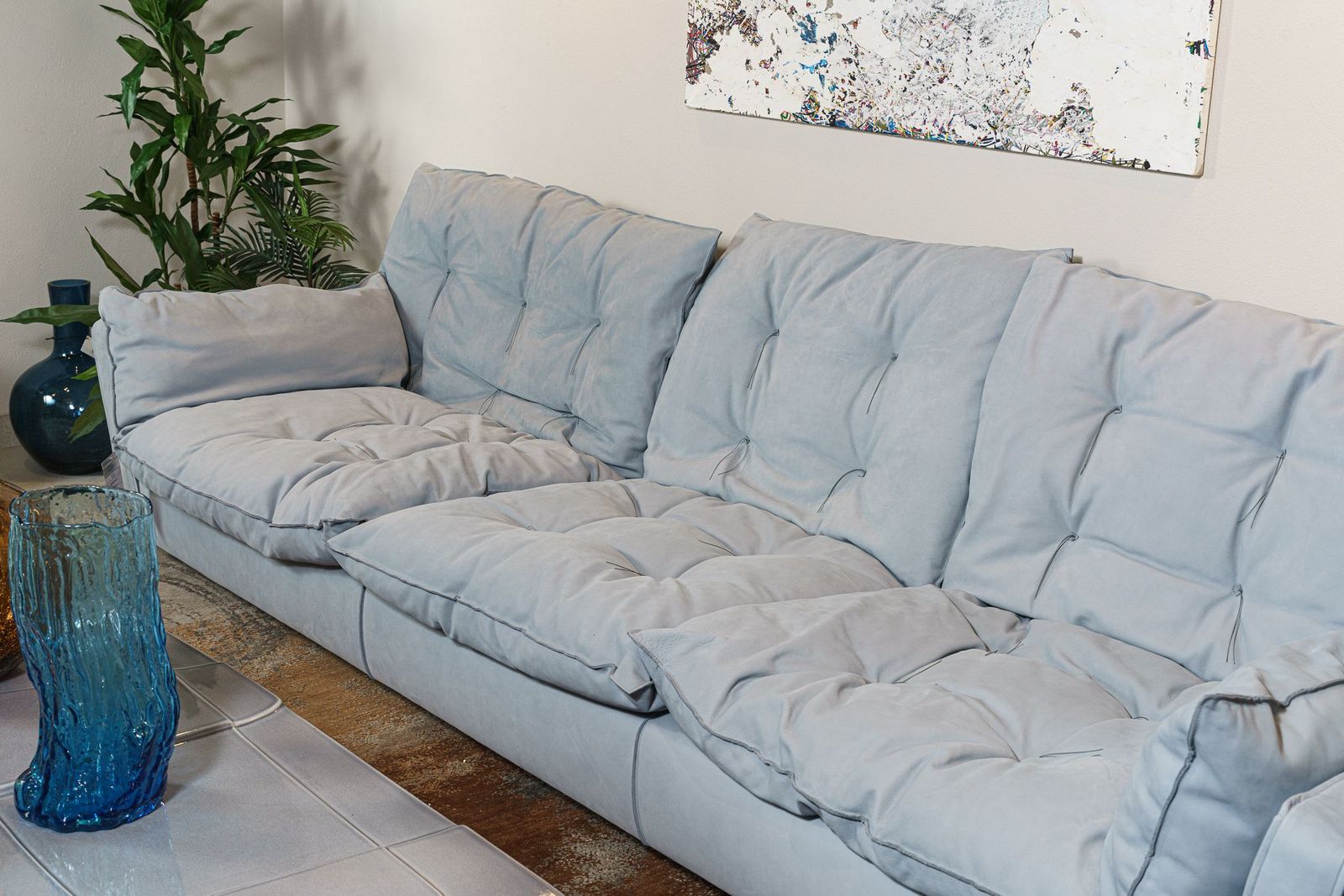Baxter Диван трехместный Sorrento Kashmir Azure от Baxter — в интерьере