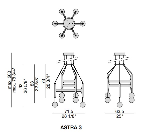Porada Подвесной светильник Astra 3 от Porada