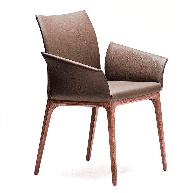 Cattelan Italia Стул с подлокотниками Arcadia Noce Canaletto/ Oyster от Cattelan Italia