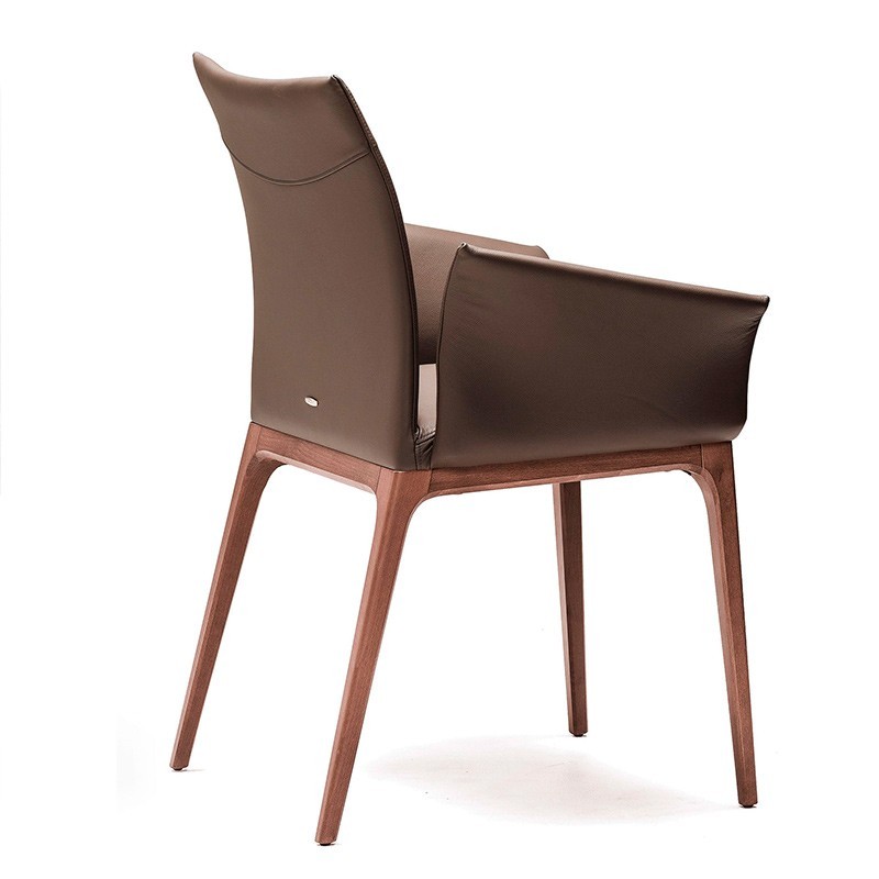 Cattelan Italia Стул с подлокотниками Arcadia Noce Canaletto/ Oyster от Cattelan Italia