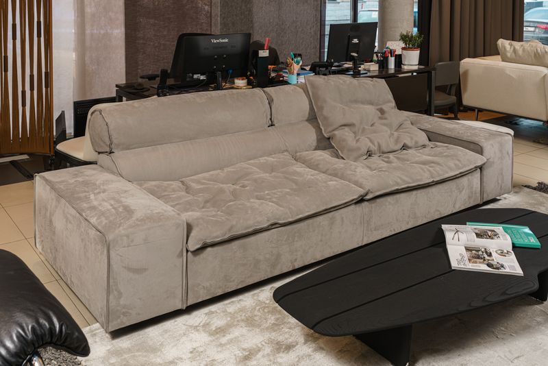 Baxter Диван прямой Miami Soft Nabuck Light Grey от Baxter — в интерьере