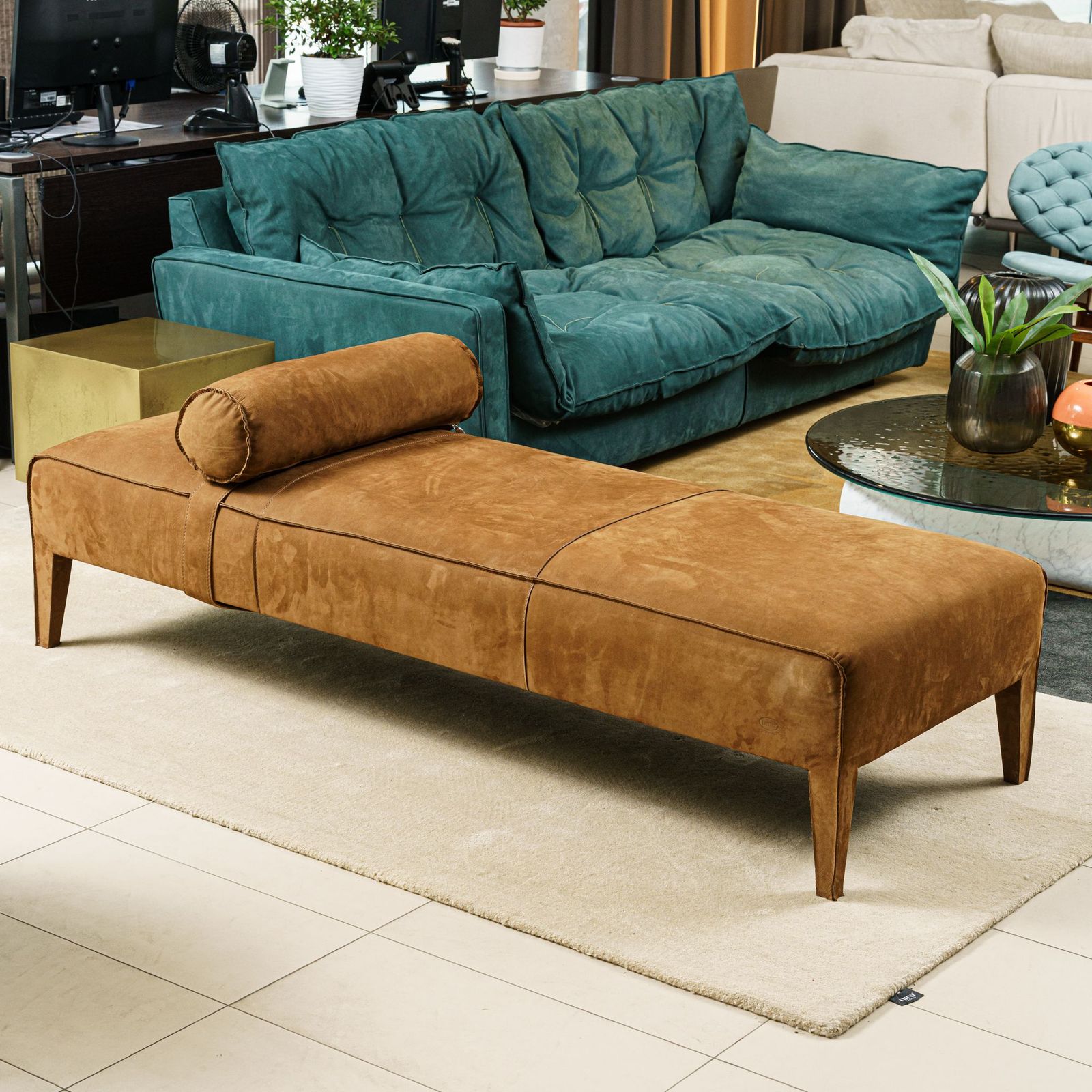 Baxter Банкетка Freud Kashmir Cognac от Baxter — в интерьере