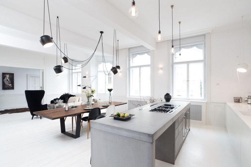 Flos Люстра Aim из 5 подвесов Black от Flos — в интерьере