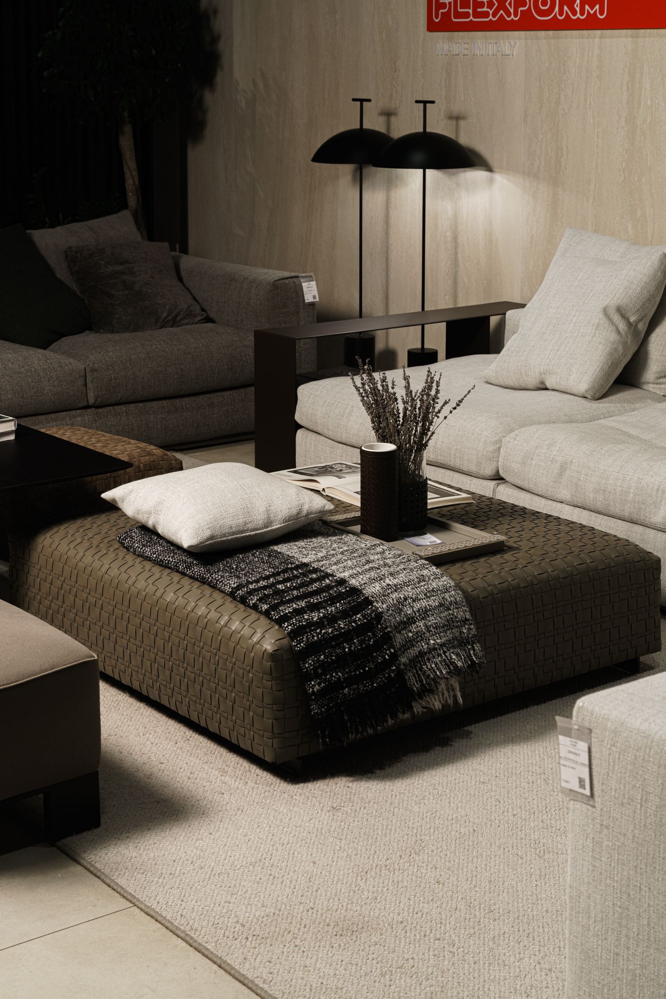 Flexform Пуф Bangkok Olive 120 от Flexform — в интерьере