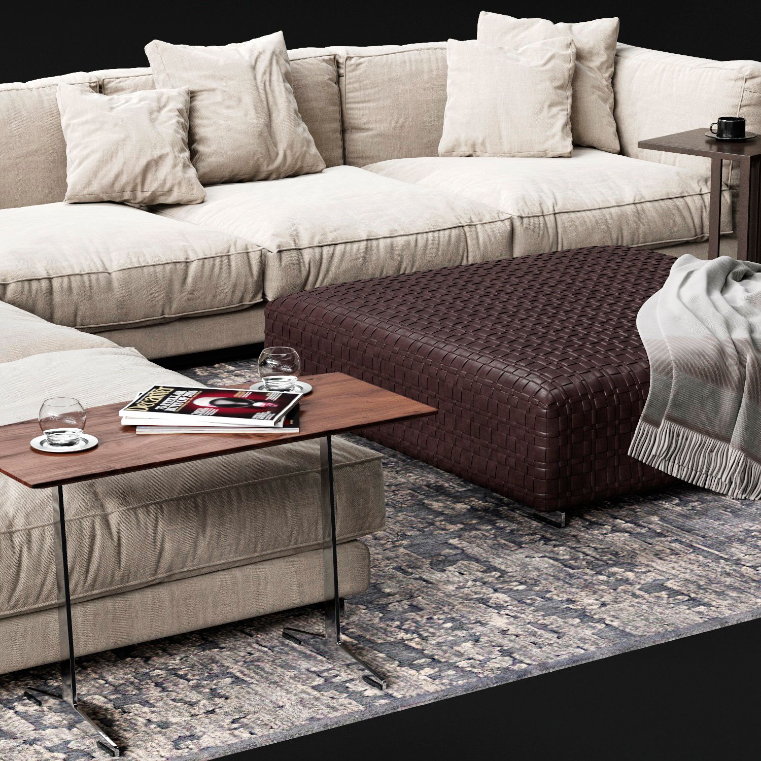 Flexform Пуф Bangkok Dark Brown 120 от Flexform — в интерьере