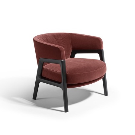 Poltrona Frau Кресло Duo Lounge Velvet Ziggy Red Onion / Wenge от Poltrona Frau
