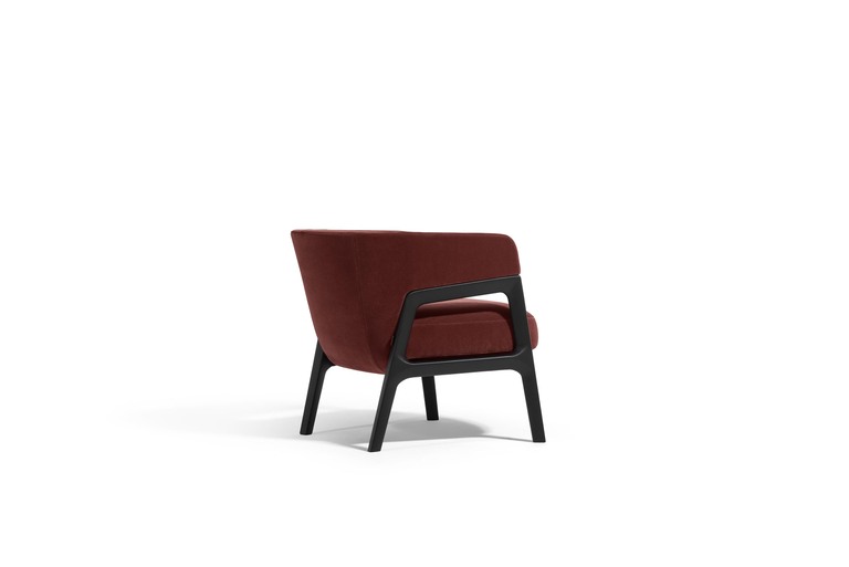 Poltrona Frau Кресло Duo Lounge Velvet Ziggy Red Onion / Wenge от Poltrona Frau