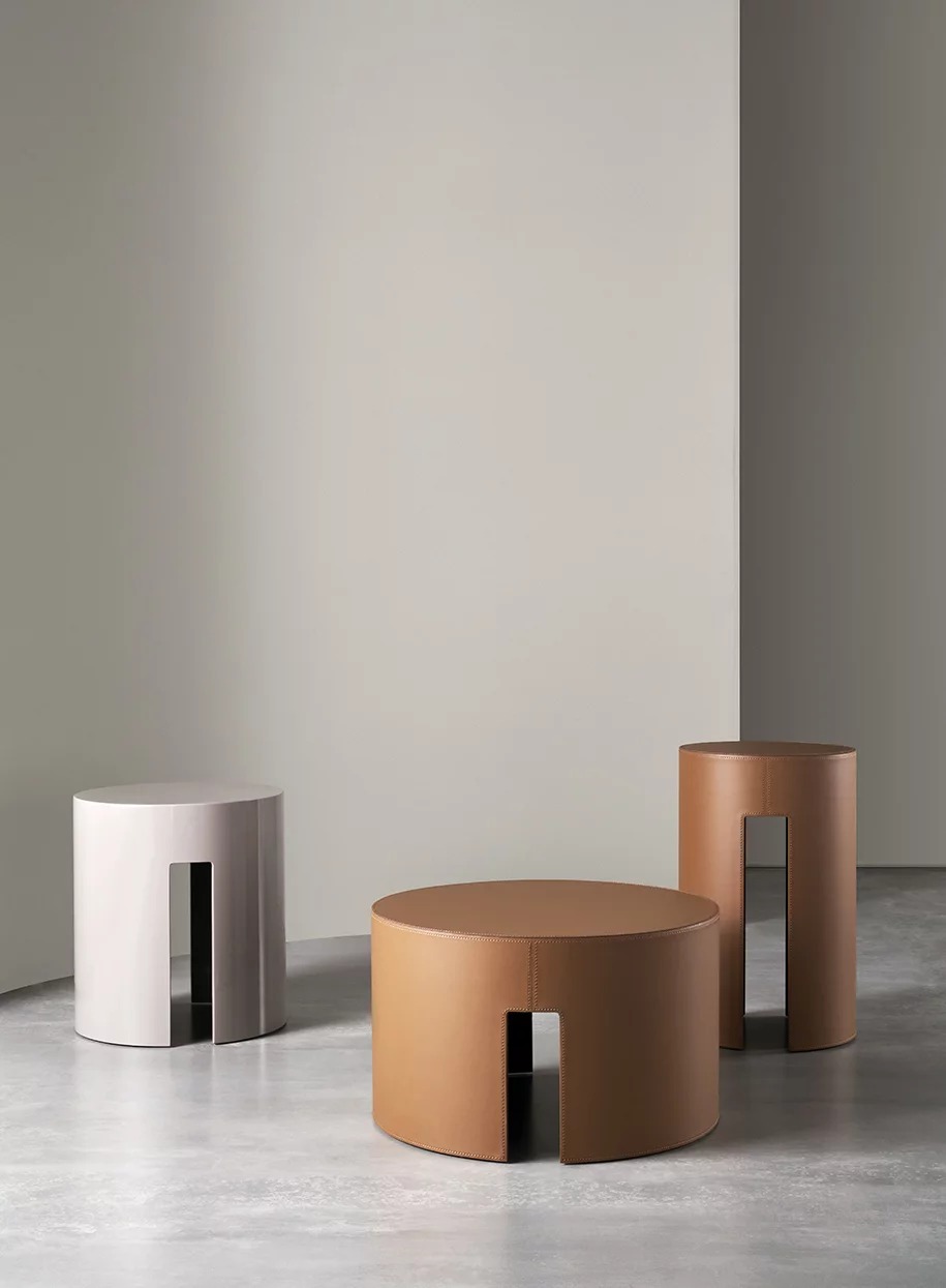 Meridiani Журнальный столик Gong 60 Oak RV от Meridiani — в интерьере