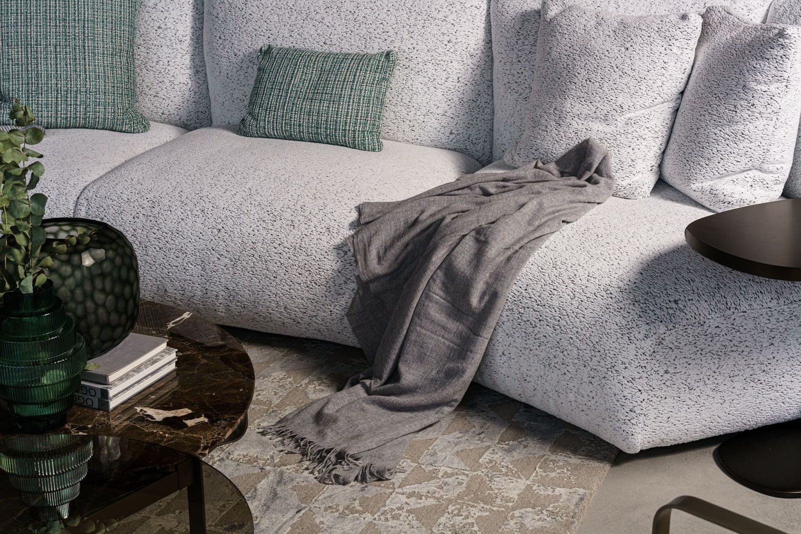 Flou Плед Soffio Grey от Flou — в интерьере
