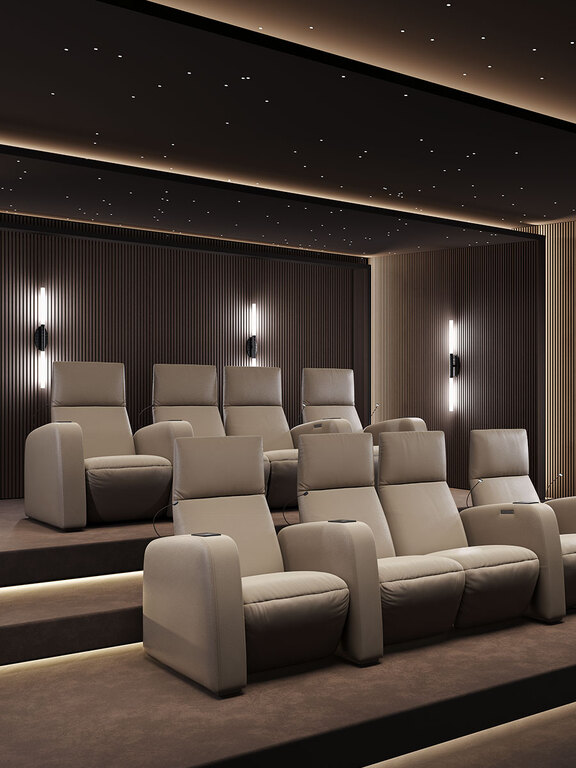 Poltrona Frau Пара кинокресел с подносом Pillow Cinema SC Ardesia от Poltrona Frau — в интерьере