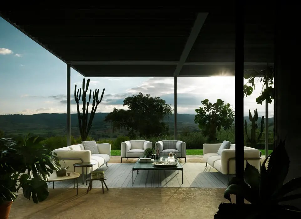 B&B Italia Уличный диван Borea от B&B Italia — в интерьере