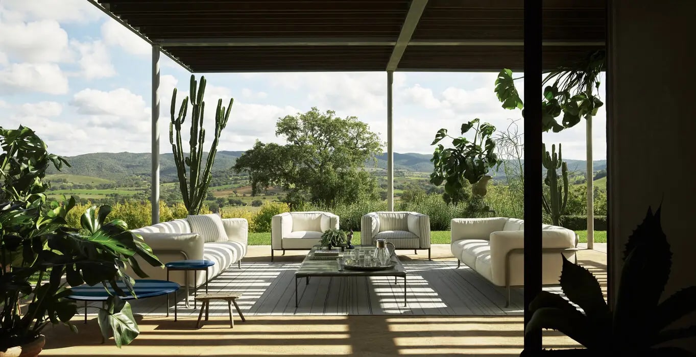 B&B Italia Уличный диван Borea от B&B Italia — в интерьере