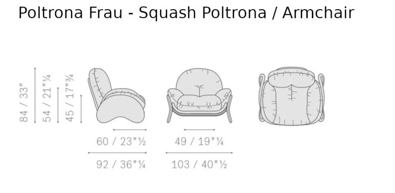 Poltrona Frau Кресло Squash 173 Glauco / SC 176 Darsena от Poltrona Frau