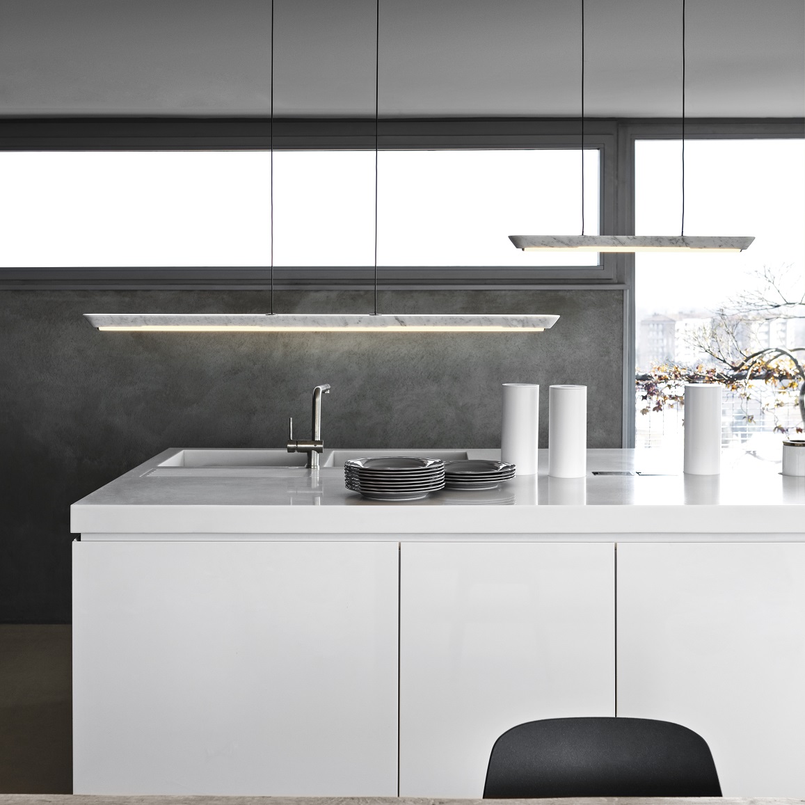 Penta Подвесной светильник Woody Large Glossy white carrara от Penta — в интерьере