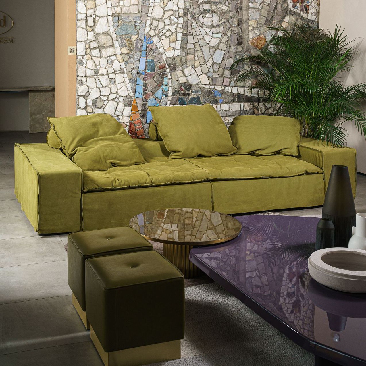 Baxter Диван Miami Beach Kashmir Olive от Baxter — в интерьере