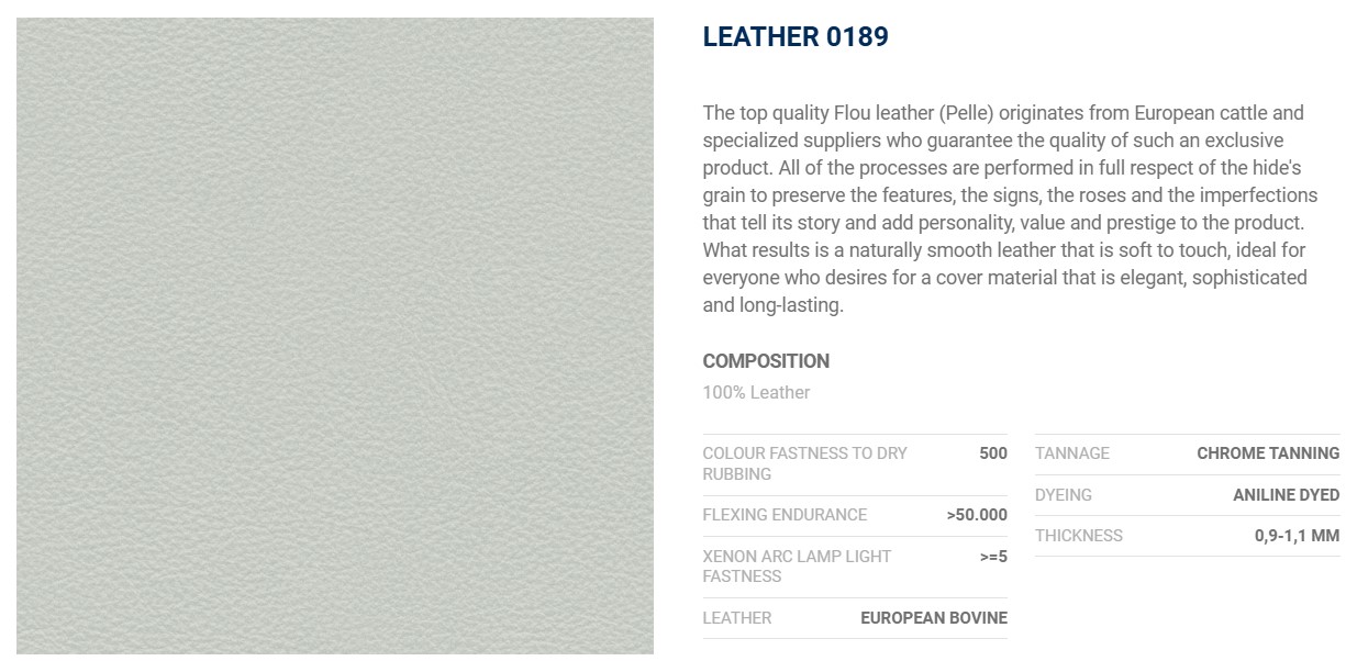 Flou Кожаная подушка 55*55 Pearl Grey 189 от Flou