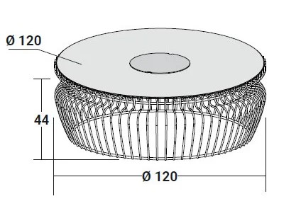 Flou Уличный журнальный столик Atollo 120 Matt Burnished от Flou