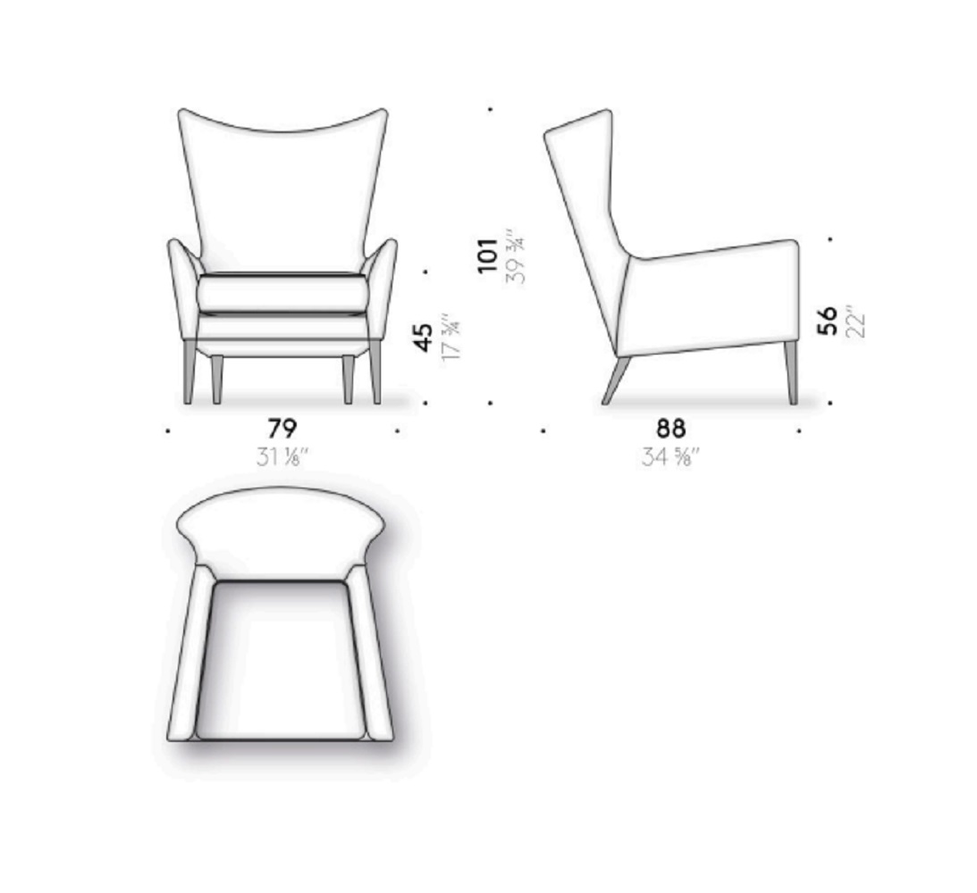 De Padova Кресло с пуфом Wingback от De Padova