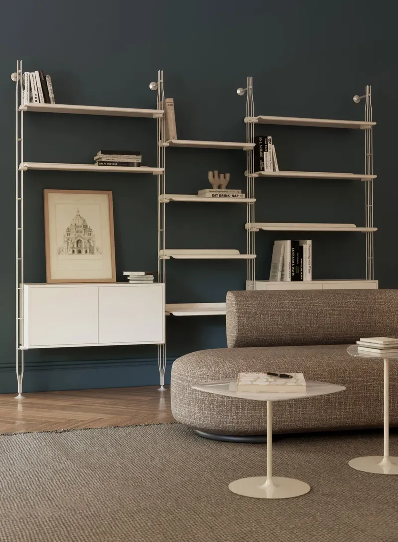 Kartell Стеллаж Adam wood with container ASH Black/Black от Kartell — в интерьере